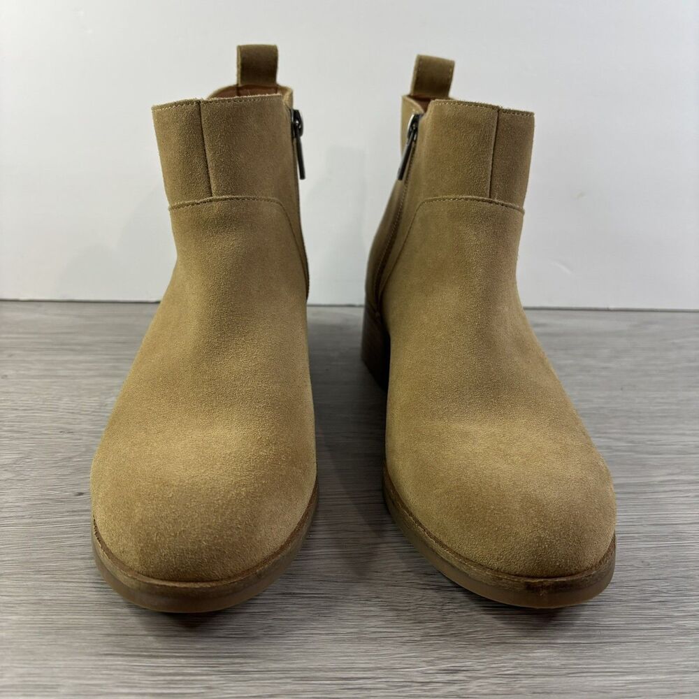 Lucky Brand Prenma Suede Heeled Ankle Booties Beich Women's Sz 8.5/39 LKNW - Picture 2 of 14